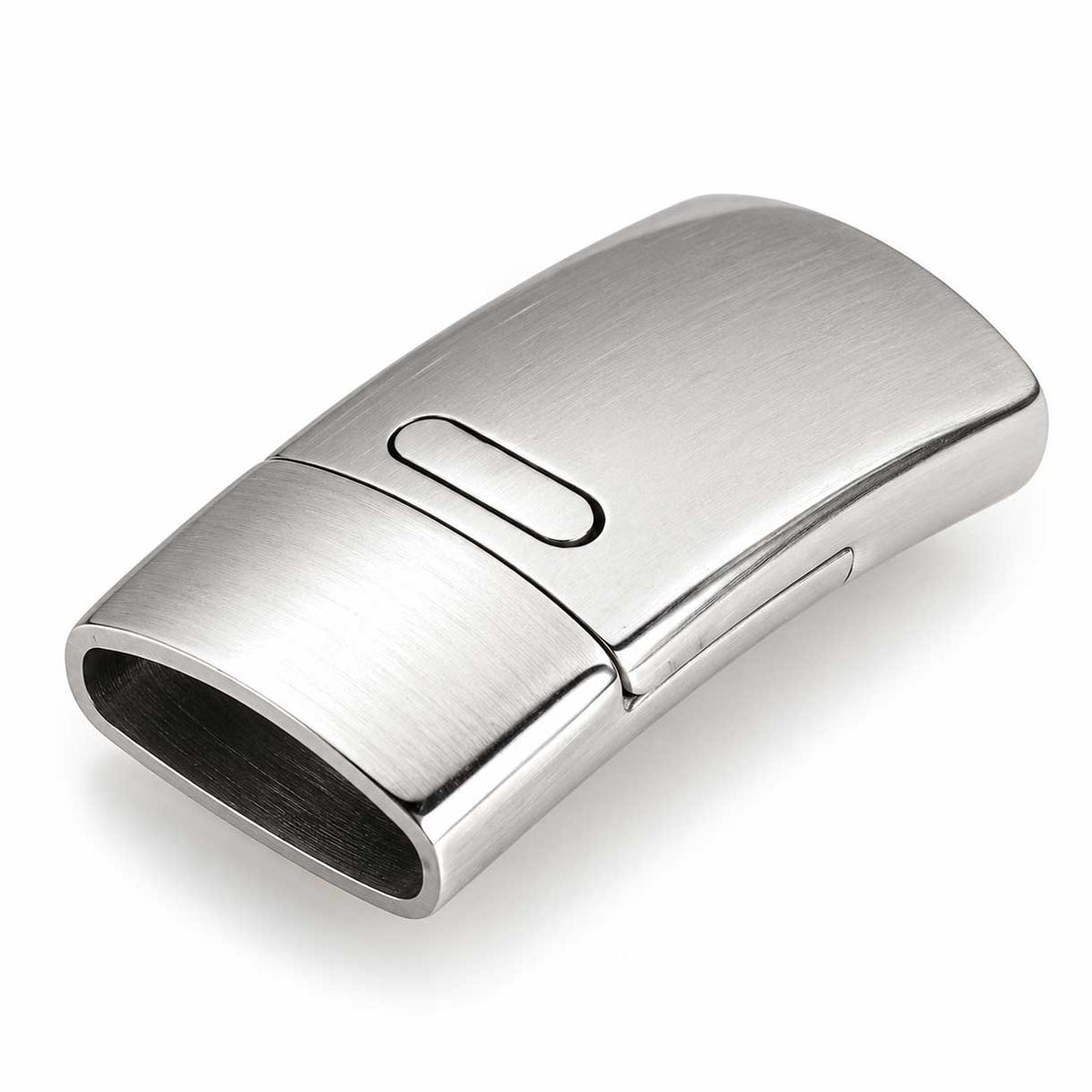 Locking Silver Magnetic Clasps 304 SS Glue In Ends 4x12 mm (2 Pack) 280-