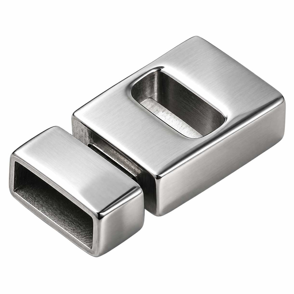 Locking Silver Magnetic Clasps 304 SS Glue In Ends 4x13 mm (1 Pack) 280-