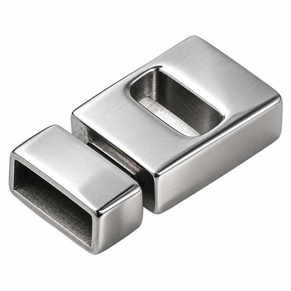 Locking Silver Magnetic Clasps 304 SS Glue In Ends 4x13 mm (1 Pack) 280-
