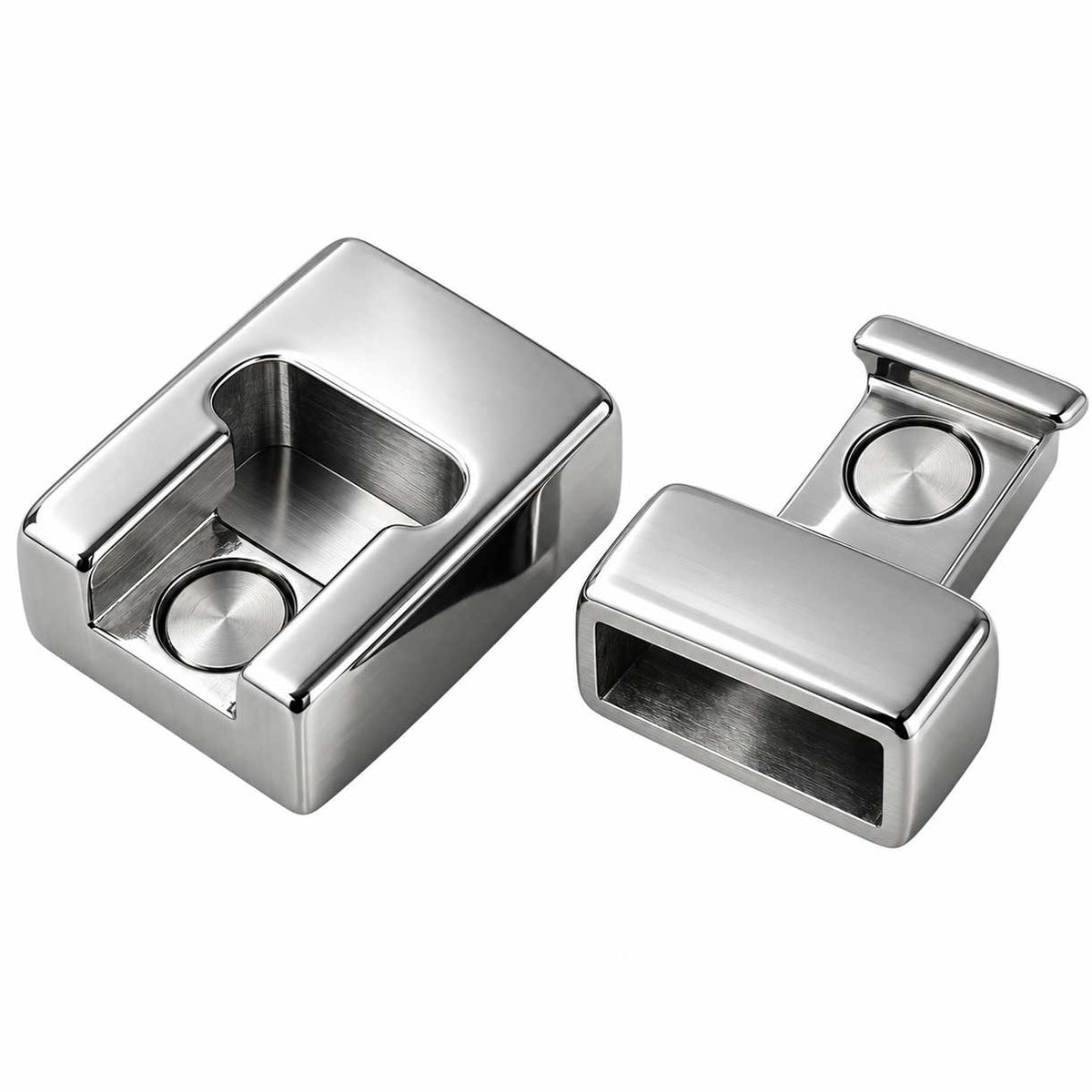 Locking Silver Magnetic Clasps 304 SS Glue In Ends 4x13 mm (1 Pack) 280-