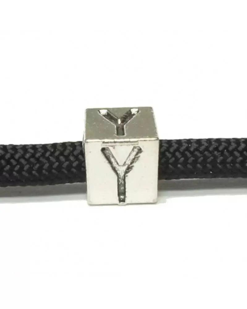 Metal Alphabet Letter Cube Bead - Y (1 pack)  China