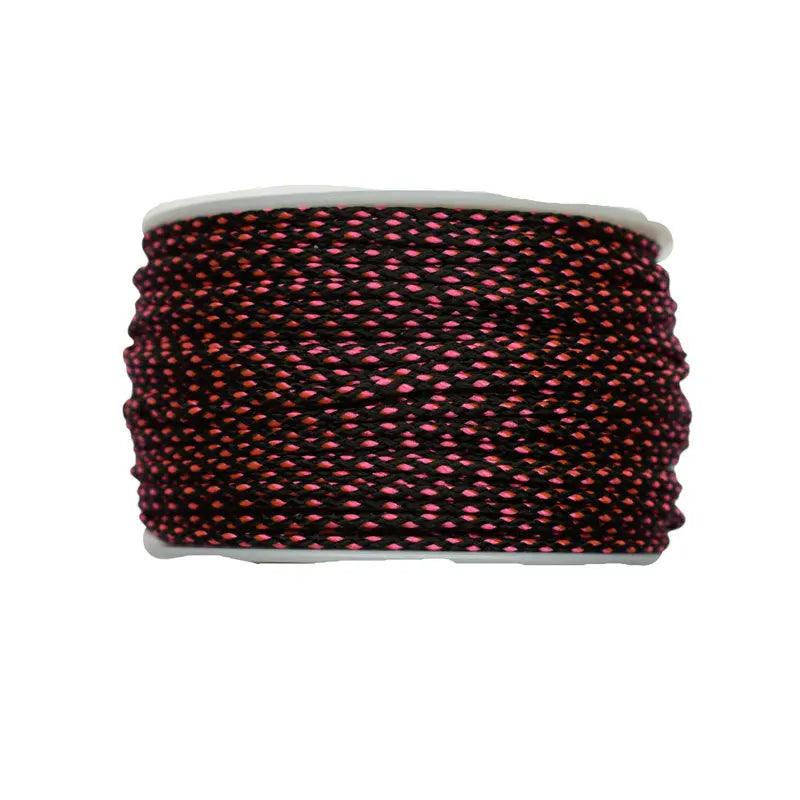 Micro Cord Diamonds Black with Neon Pink Made in the USA (125 FT.)  163- nylon/nylon paracord