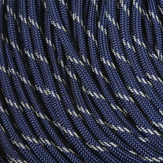 Midnight Blue with 3 Reflective Tracers 550 Paracord Made in the USA  163- nylon/nylon paracord