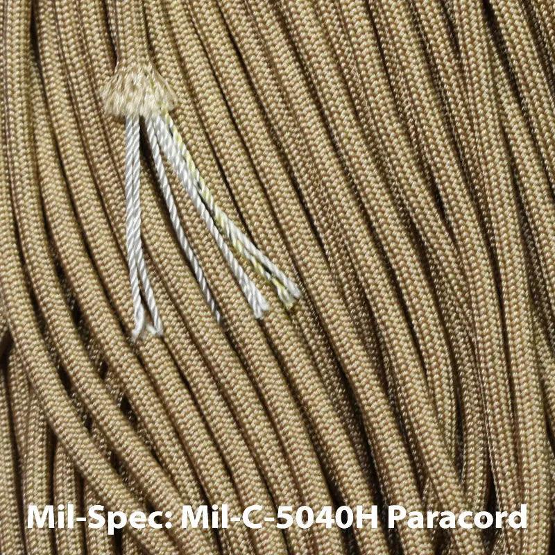 Mil Spec Desert Tan 550 Paracord Type III MIL-C-5040H Made in the USA  163- nylon/nylon paracord
