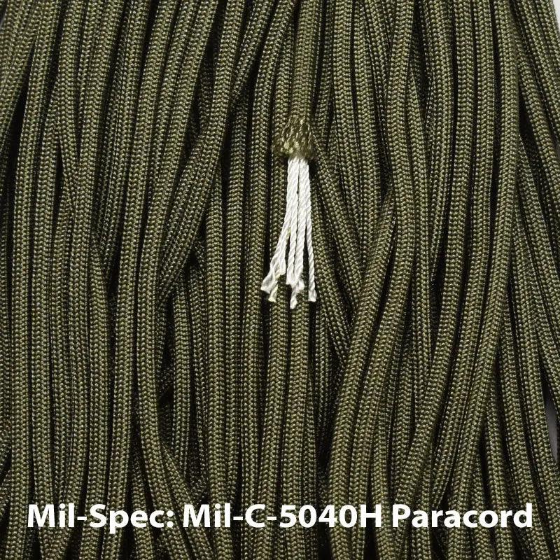 Mil Spec Foliage Green 550 Paracord Type III MIL-C-5040H Made in the USA  163- nylon/nylon paracord