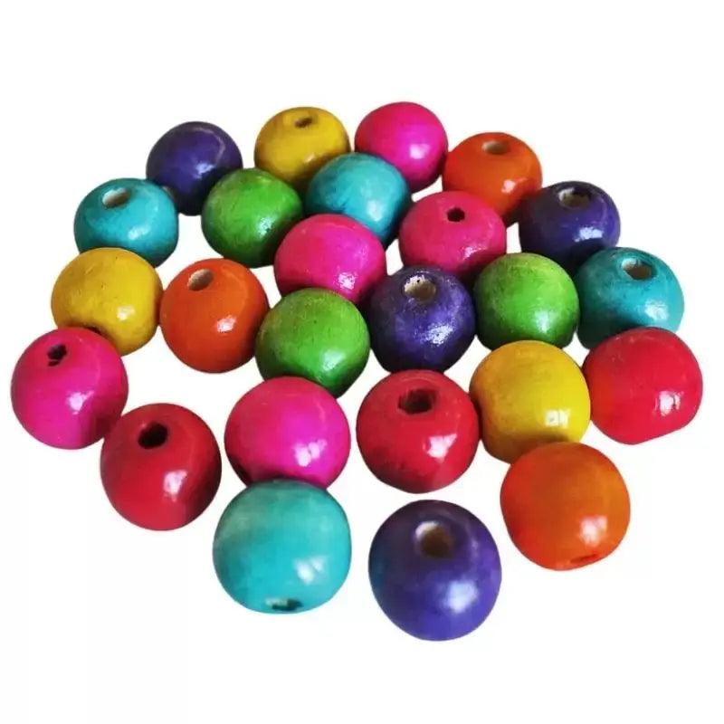 Multi-Color Wood Bead (10 pack)  China