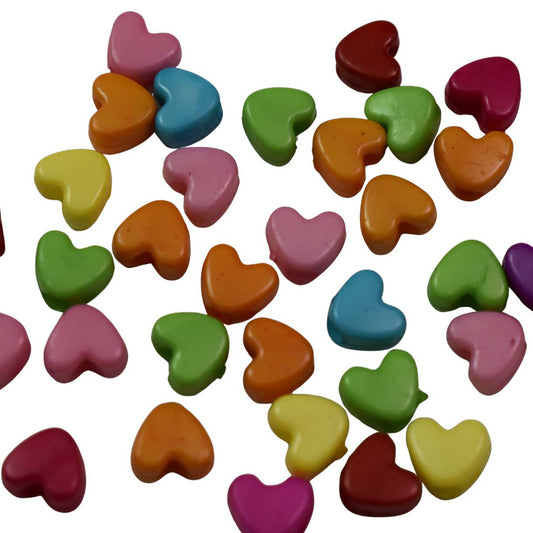 Multi-Color Acrylic Heart Bead (50 Pack) China