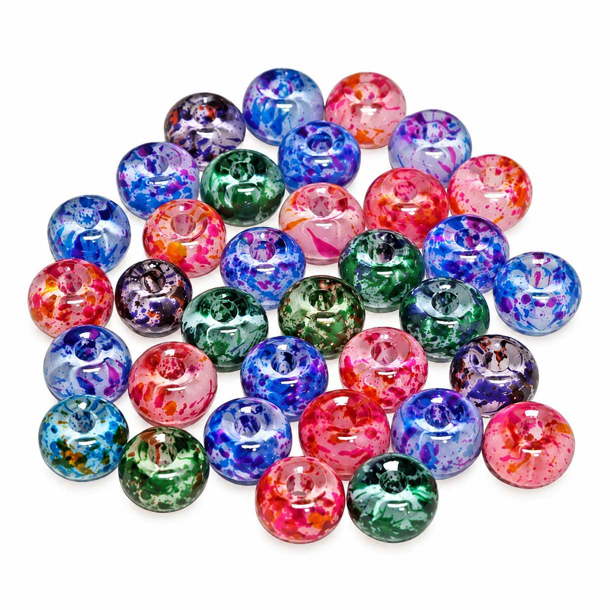 Multi-Color Painted Bead (10 pack) China