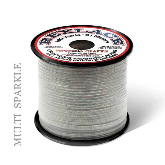 Multi Sparkle Rexlace Flat Plastic Lacing Spool 100yd (91M)