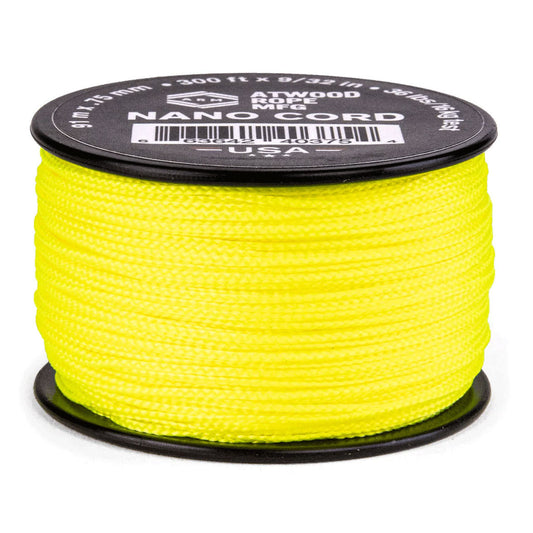 0.75 mm (1/32") Nano Cord Neon Yellow Made in the USA Polyester (300 ft)