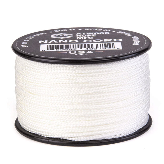 0.75 mm (1/32") Nano Cord White Polyester Made in the USA (300 ft)