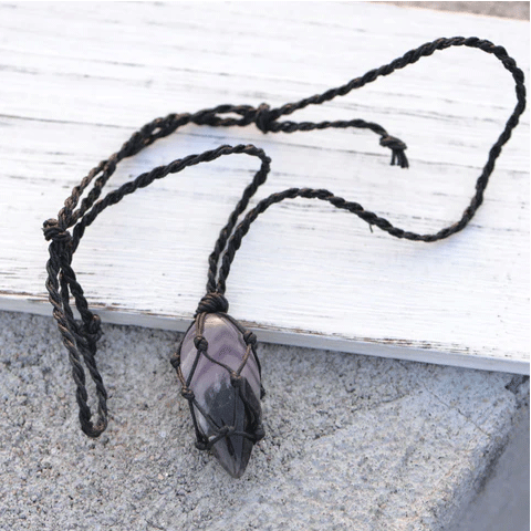 hemp cord purple pendant 2