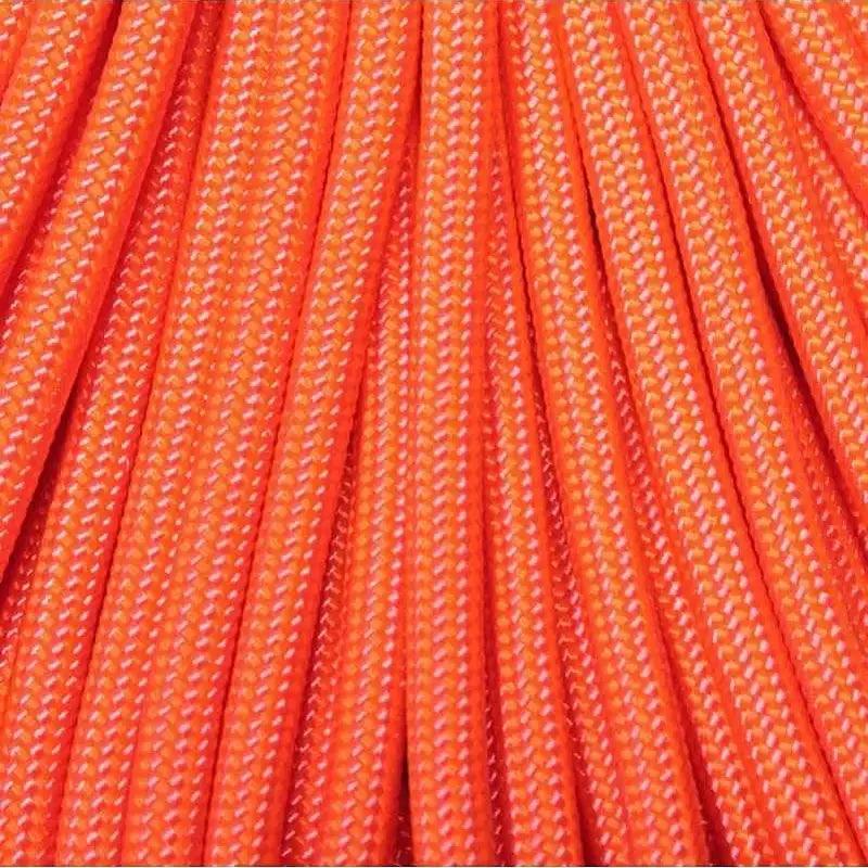 Neon Peach 550 Paracord (2 color cord) Made in the USA (100 FT.)  167- poly/nylon paracord