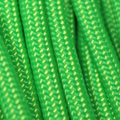 Neon Yellow and Neon Green Stripes 550 Paracord Made in the USA (100 FT.)  163- nylon/nylon paracord