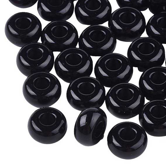 Opaque Acrylic Black Bead/Charm (100 Pack) 280-