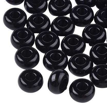 Opaque Acrylic Black Bead/Charm (100 Pack) 280-