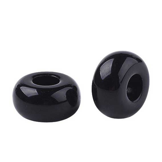 Opaque Acrylic Black Bead/Charm (100 Pack) 280-