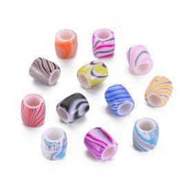 Opaque Acrylic Colorful Barrel Bead/Charm (100 Pack) 280-