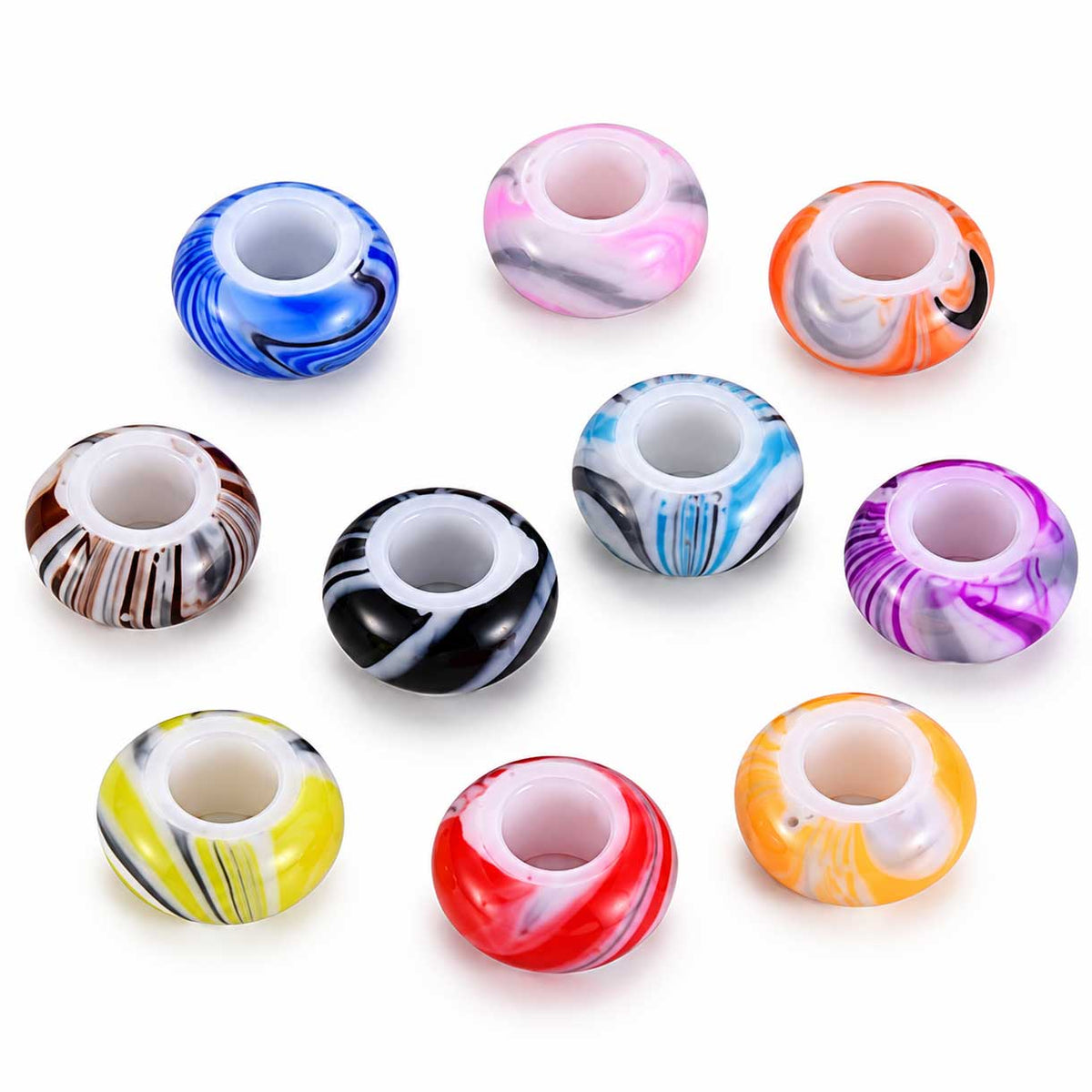 Opaque Acrylic Colorful Bead/Charm (100 Pack) 280-