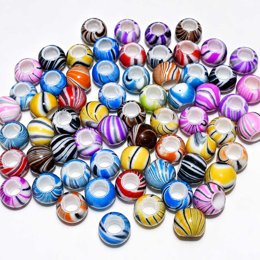 Opaque Acrylic Colorful Round Bead/Charm El Wood Braiding Co