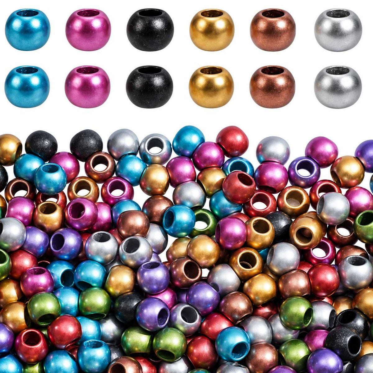 Oqaque Acrylic Solid Colors Variety Bead/Charm (200 Pack) 280-