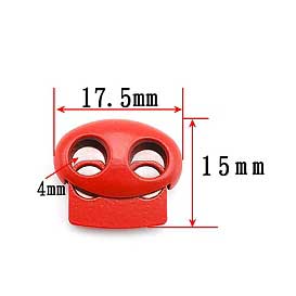 Orange Red Plastic Oval Two Hole Cord Lock/Stop (5 Pack) paracordwholesale