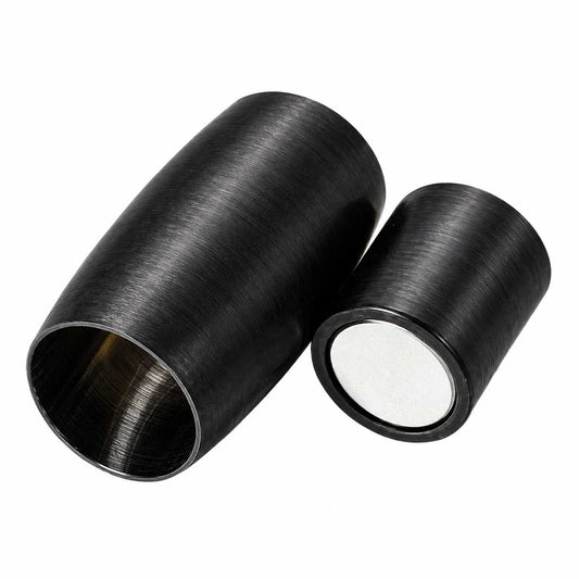 Oval Gunmetal Magnetic Clasp 304 SS Glue In Ends 5 mm El Wood Braiding Co