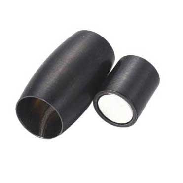 Oval Gunmetal Magnetic Clasps 304 S.S. Glue In Ends (1 Pack) 5mm