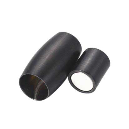 Oval Gunmetal Magnetic Clasps 304 S.S. Glue In Ends (1 Pack) 6mm