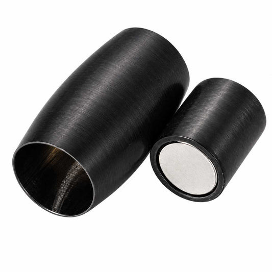 Oval Gunmetal Magnetic Clasps 304 SS Glue In Ends 6 mm (1 Pack) 280-