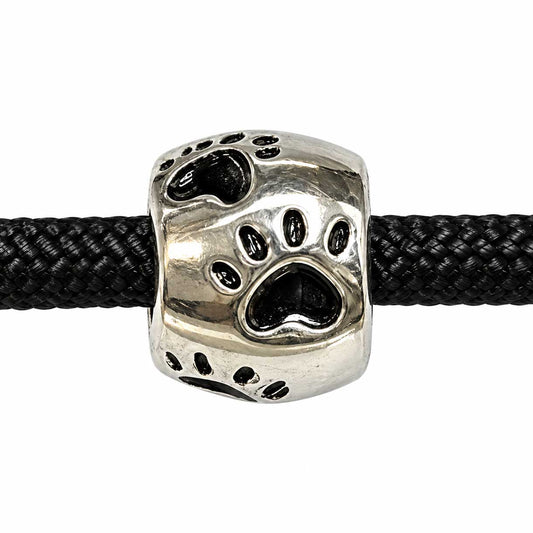 Paw Print Barrel Bead (5 Pack) China