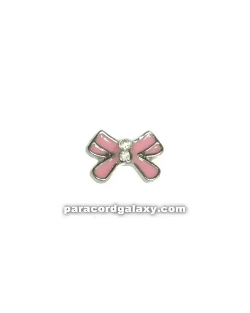 Floating Charm Pink Bow w/Pink Jewels (1 pack)  China