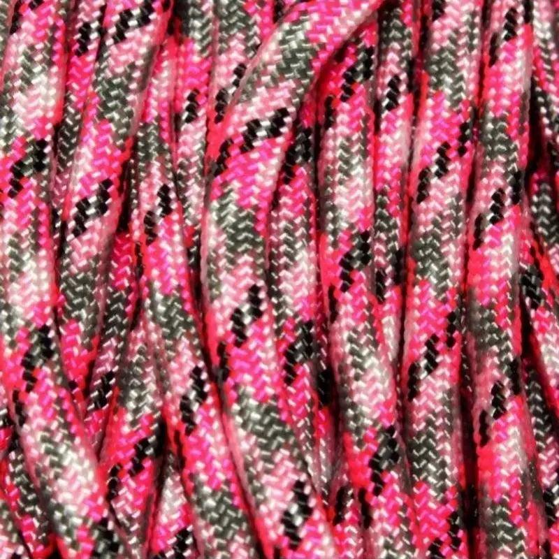 Pink (Pretty in Pink) 550 Paracord Made in the USA (100 FT.)  163- nylon/nylon paracord