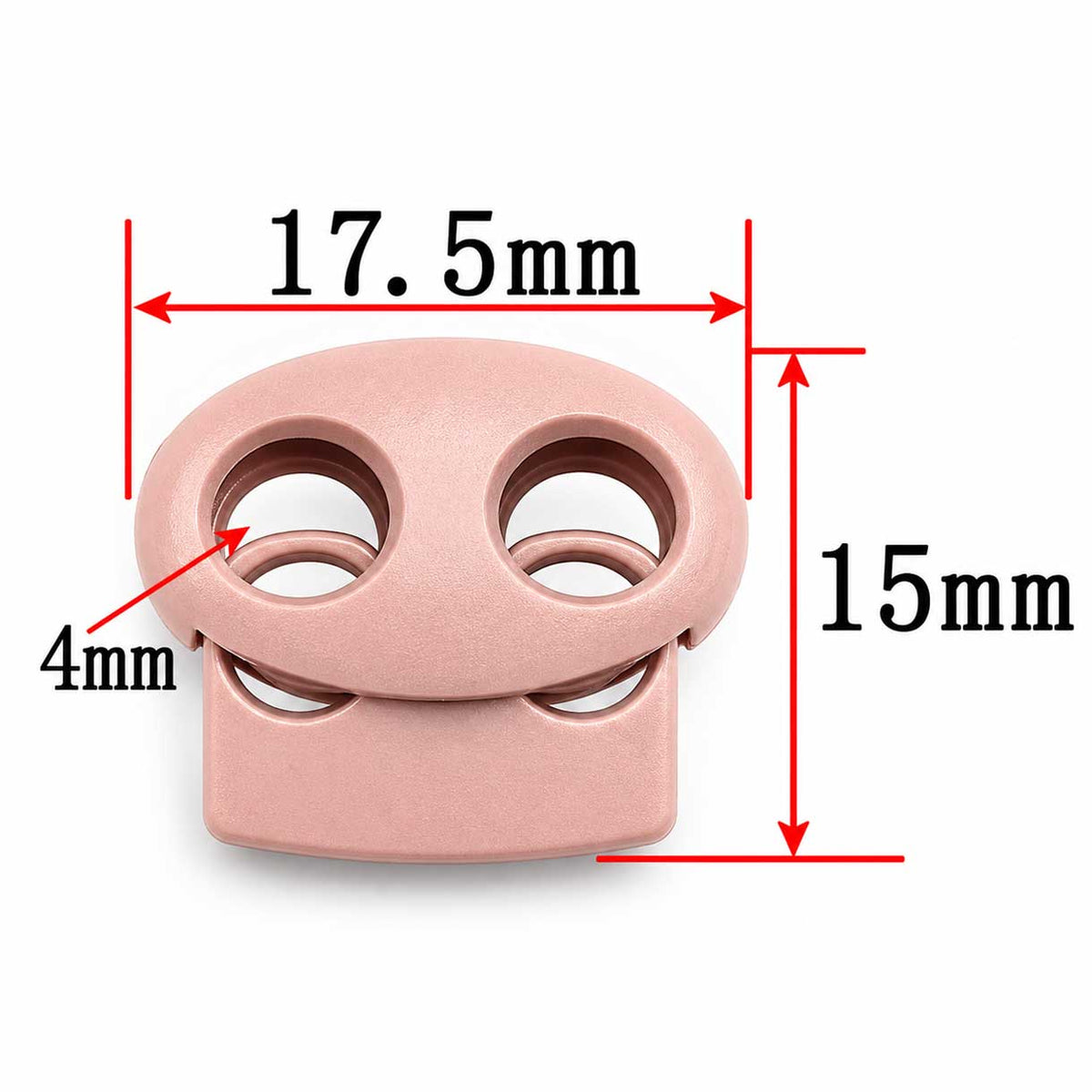 Pink Zinc Alloy Oval Two Hole Cord Lock/Stop (5 Pack) paracordwholesale