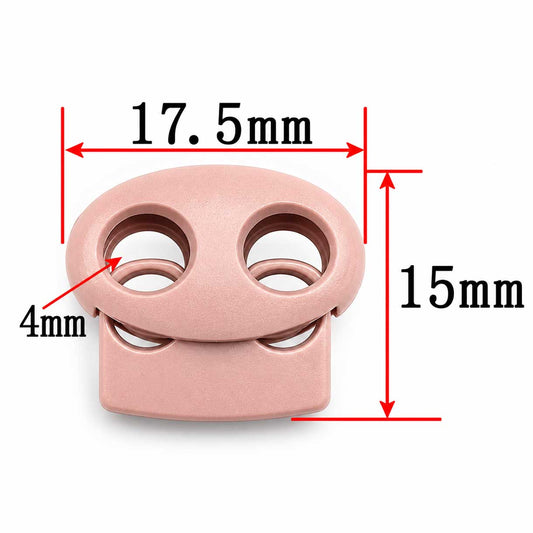 Pink Zinc Alloy Oval Two Hole Cord Lock/Stop (5 Pack) paracordwholesale