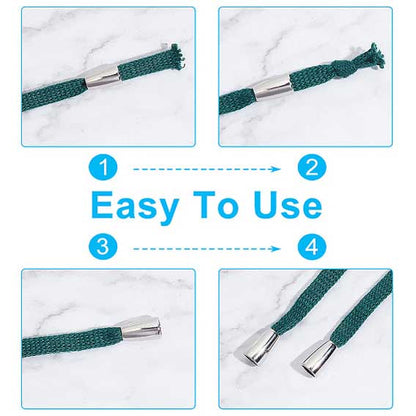 Platinum Alloy Cord Ends/Caps (10 Pack)