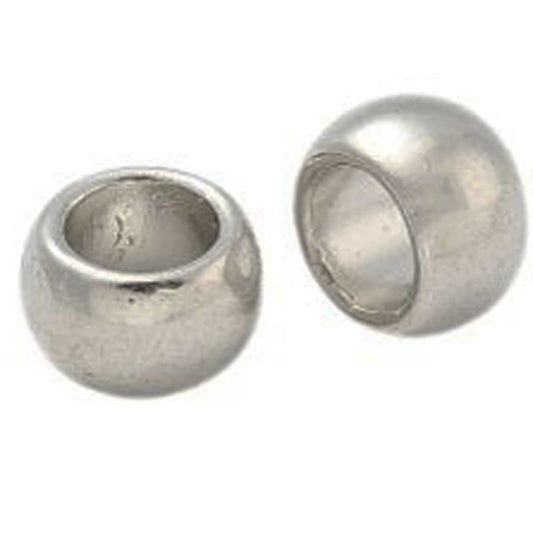 Platinum Alloy Round Bead/Charm (25 pack)