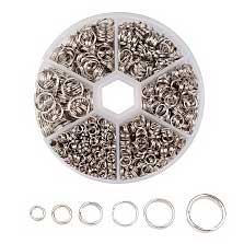 Platinum Color Iron Split/Jump Rings Assorted Sizes 1 Container