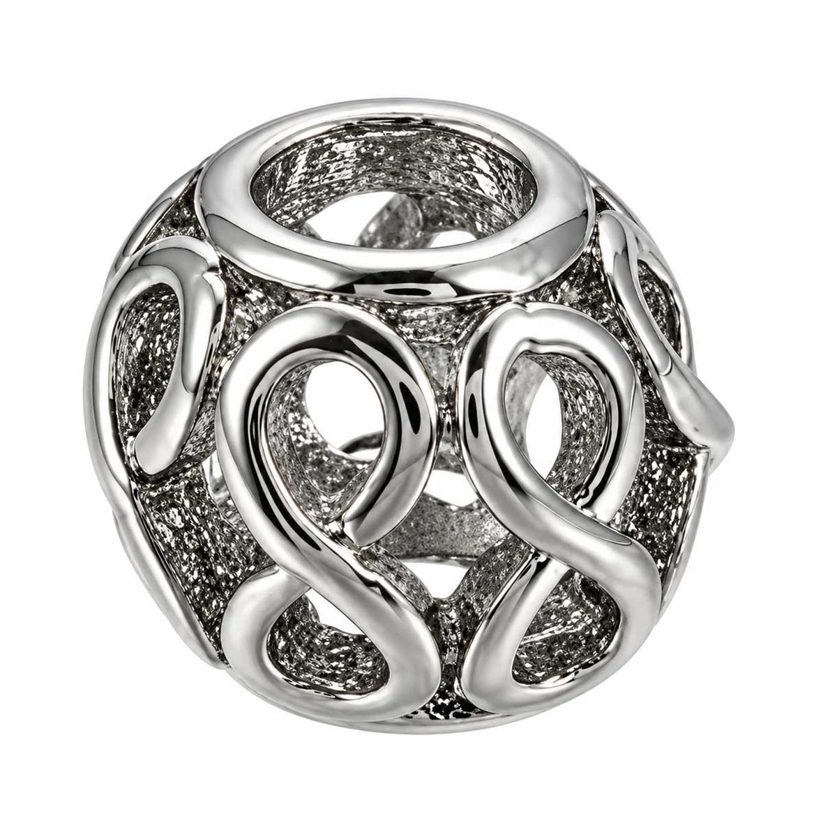 Platinum Infinity Round Brass Bead/Charm (2 Pack) 280-