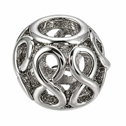 Platinum Infinity Round Brass Bead/Charm (2 Pack) 280-