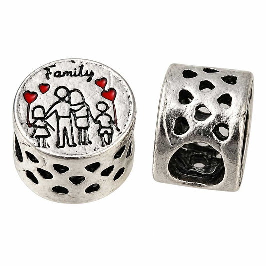 Platinum Love Family Alloy Metal Bead/Charm (5 Pack) 280-