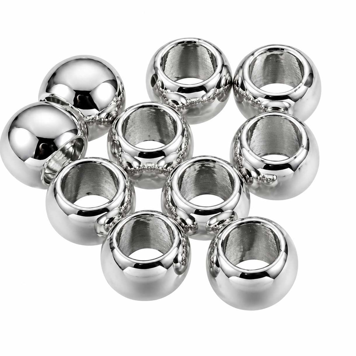 Platinum Round Alloy Bead/Charm (10 Pack) 280-