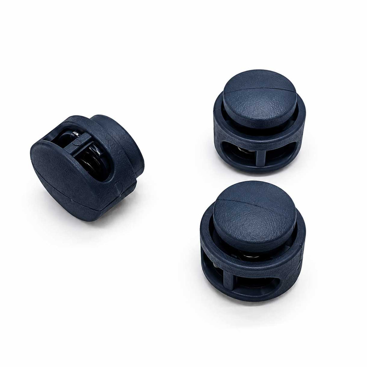 Prussian Blue Nylon Round Double Hole Cord Lock/Stop (10 Pack) paracordwholesale