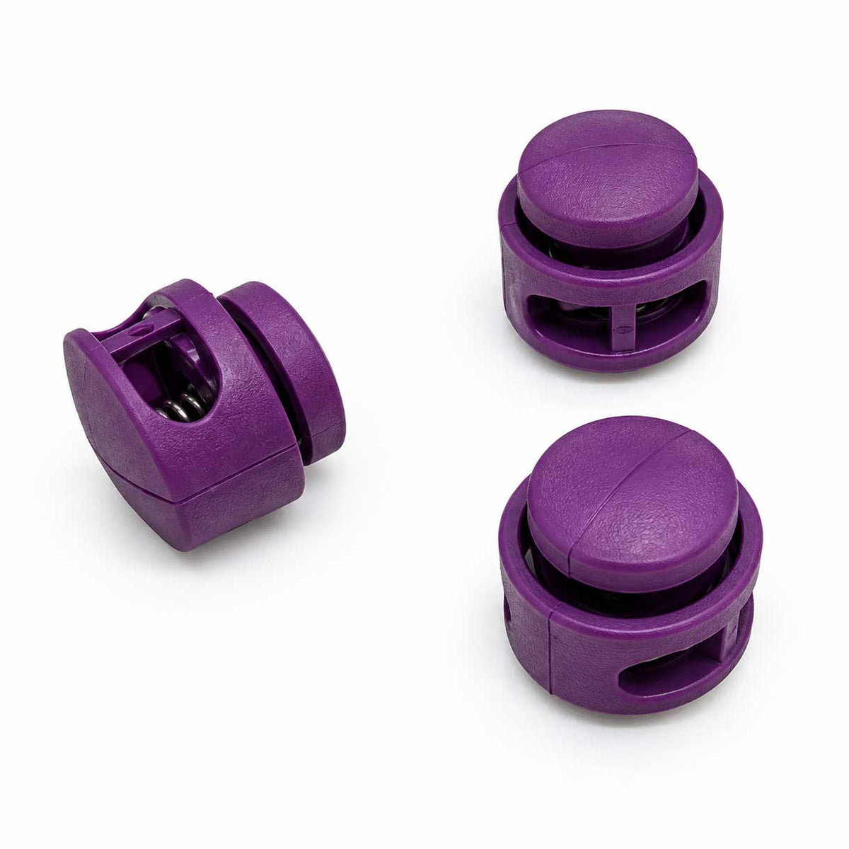 Purple Nylon Round Double Hole Cord Lock/Stop (10 Pack) paracordwholesale