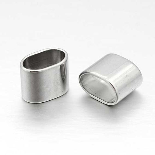 Rectangle/Oval 304 Stainless Steel Spacer Beads (10 Pack) 8.5x5mm
