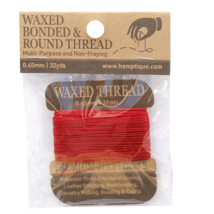 Red Waxed Bonded Thread Card 162-275