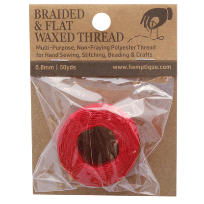  Red Waxed Braided Flat Thread 162-282