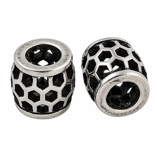 Reto Hollow Honey Comb 304 Stainless Steel Bead/Charm (2 Pack) 280-