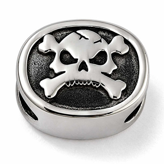 Retro Oval Skull Charm/Bead 304 Stainless Steel (1 Pack) 280-