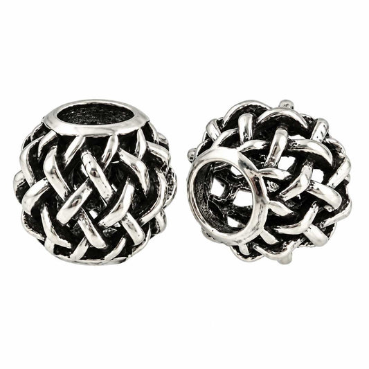 Round Hollow Weave Metal Alloy Beads (5 Pack) 280-